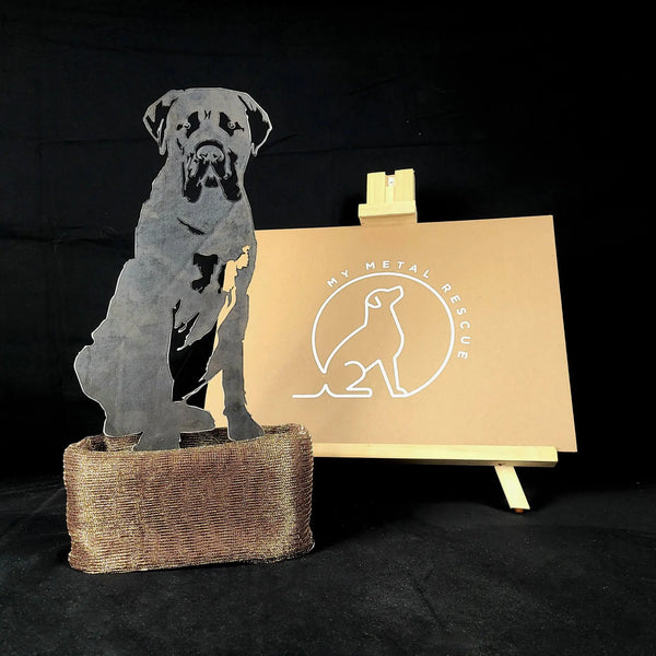 Mastiff Corten steel dog silhouette – My Metal Rescue