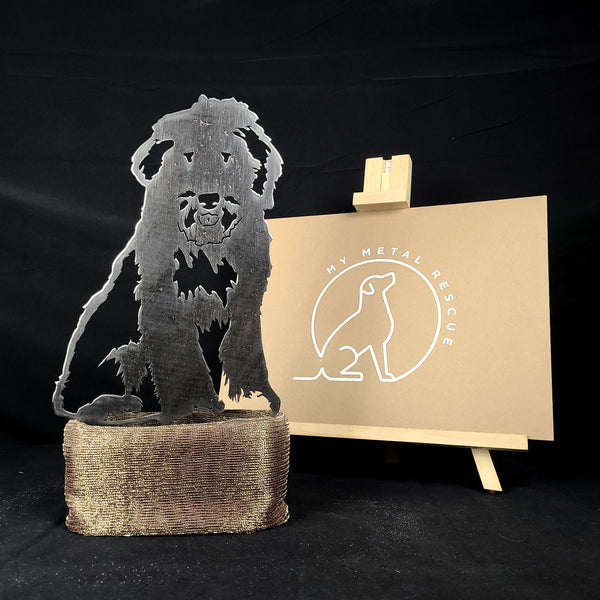 Old English Sheepdog Corten steel dog silhouette – My Metal Rescue