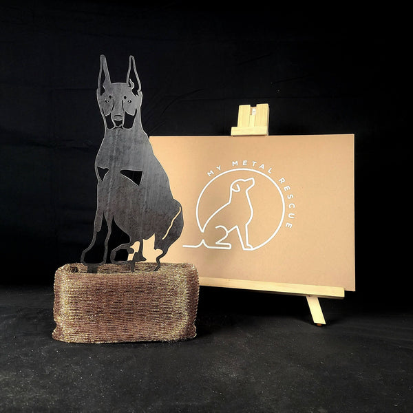 Miniature Pinscher Corten steel dog silhouette – My Metal Rescue