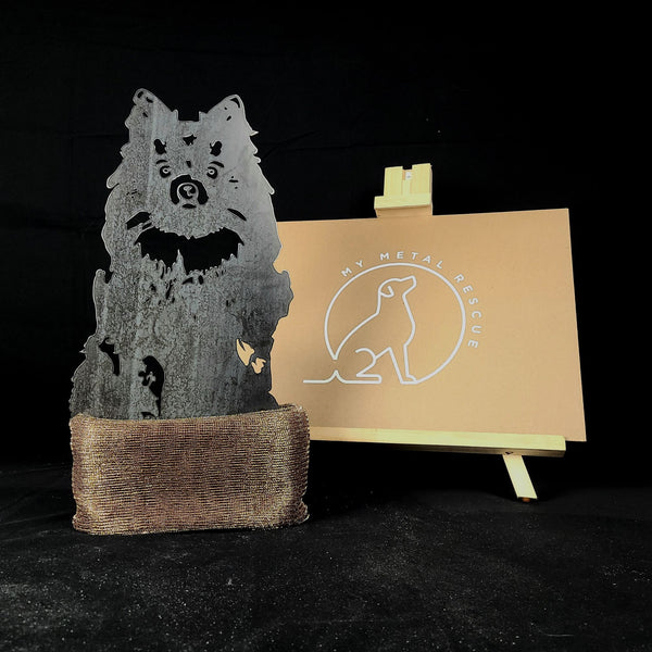 German Spitz Corten steel dog silhouette – My Metal Rescue