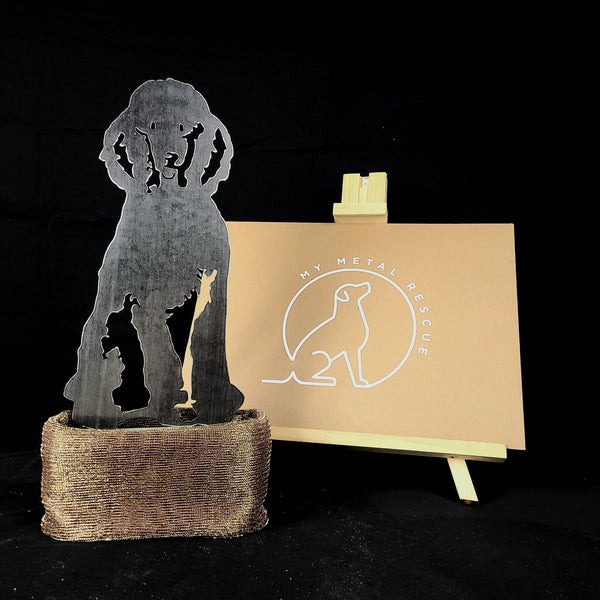 Poodle Corten steel dog silhouette – My Metal Rescue