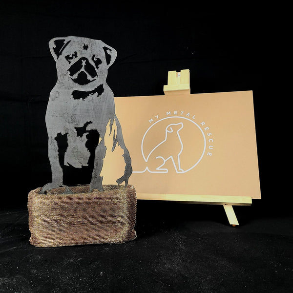 Pug Corten steel dog silhouette – My Metal Rescue