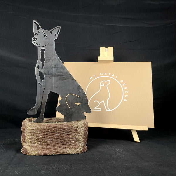 Rat Terrier Corten steel dog silhouette – My Metal Rescue