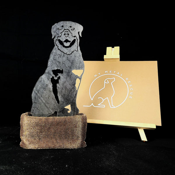 Rottweiler Corten steel dog silhouette – My Metal Rescue