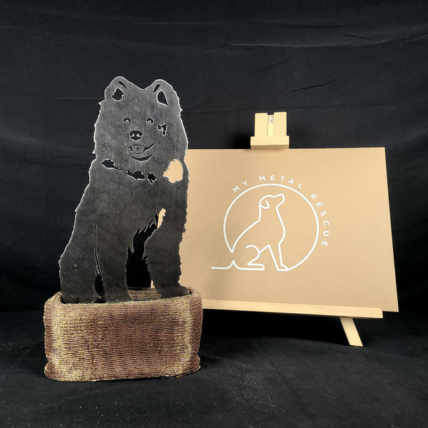 Samoyed Corten steel dog silhouette – My Metal Rescue