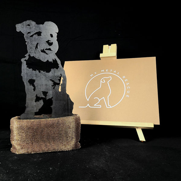 Schnauzer Corten steel dog silhouette – My Metal Rescue
