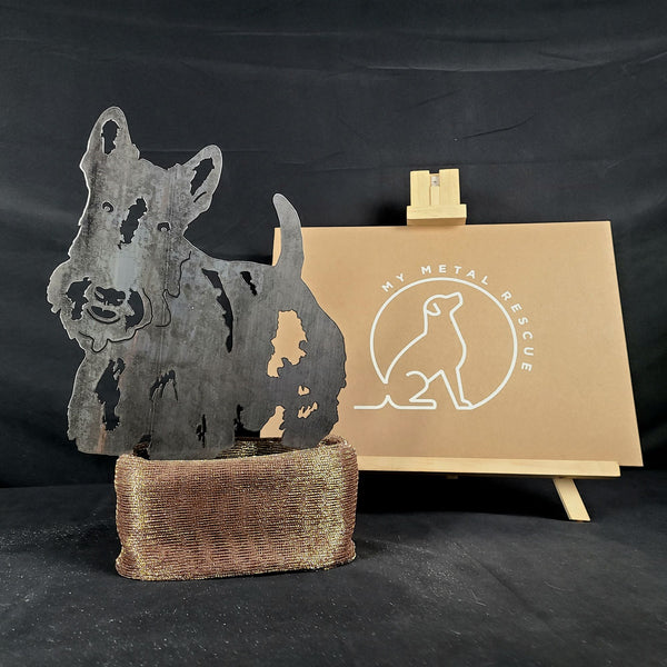 Scottish Terrier Corten steel dog silhouette – My Metal Rescue