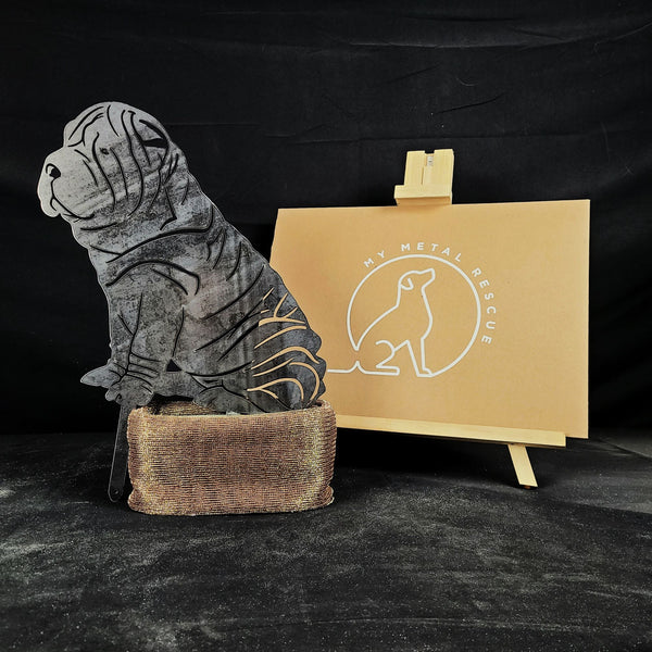 Shar Pei Corten steel dog silhouette – My Metal Rescue