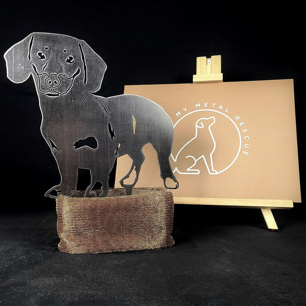 Dachshund Shorthaired Corten steel dog silhouette – My Metal Rescue