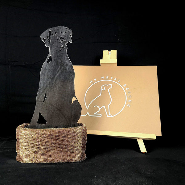Weimaraner Corten steel dog silhouette – My Metal Rescue