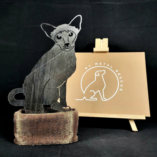 Siamese Corten steel dog silhouette – My Metal Rescue