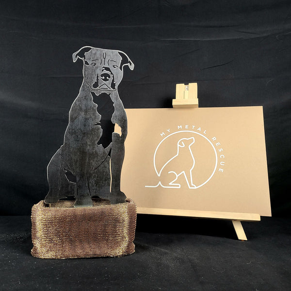 Staffordshire Bull Terrier Corten steel dog silhouette – My Metal Rescue