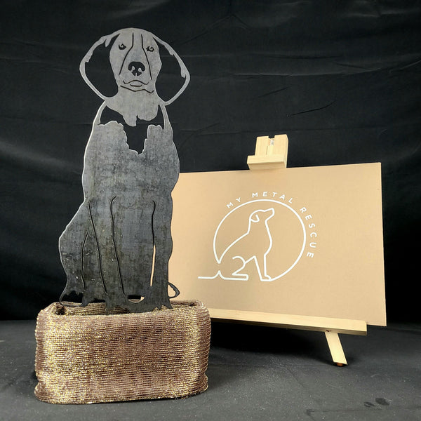 American English Coonhound Corten steel dog silhouette – My Metal Rescue