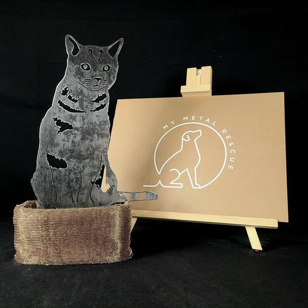 Shorthair Tabby Corten steel dog silhouette – My Metal Rescue