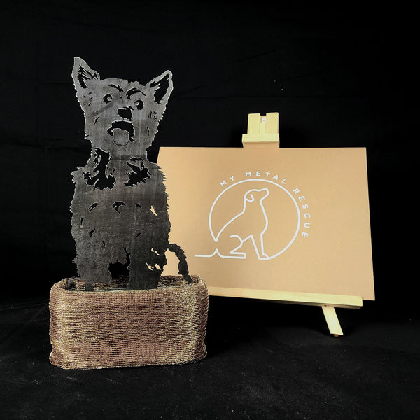 Yorkshire Terrier Corten steel dog silhouette – My Metal Rescue