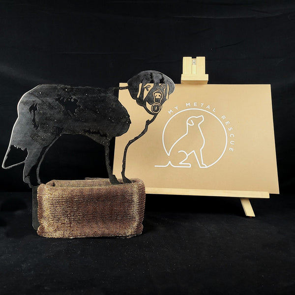 Saint Bernard Corten steel dog silhouette – My Metal Rescue