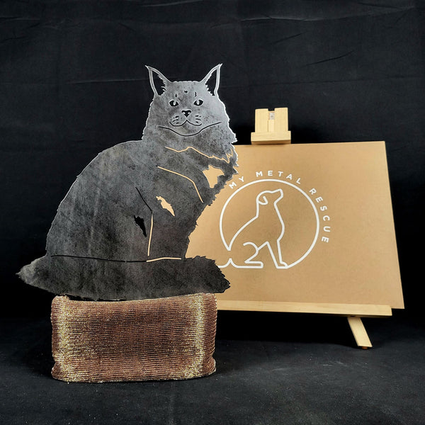 Maine Coon Corten steel dog silhouette – My Metal Rescue
