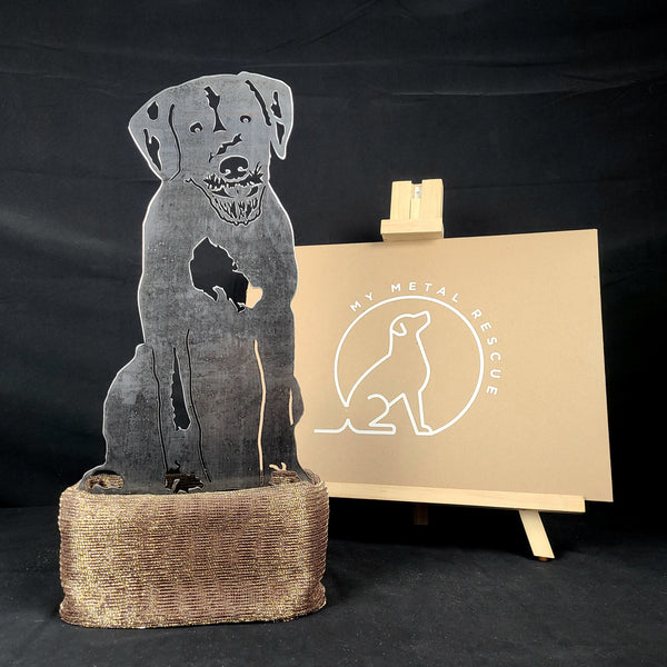 Wirehaired Pointing Griffon Corten steel dog silhouette – My Metal Rescue
