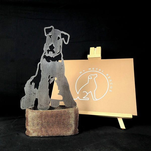 Airedale Terrier Corten steel dog silhouette – My Metal Rescue