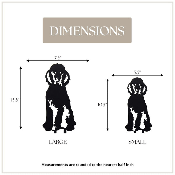 Poodle Corten steel dog silhouette, matte black finish – My Metal Rescue