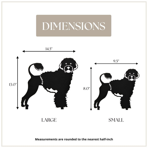 Portuguese Water Dog Corten steel dog silhouette, matte black finish – My Metal Rescue