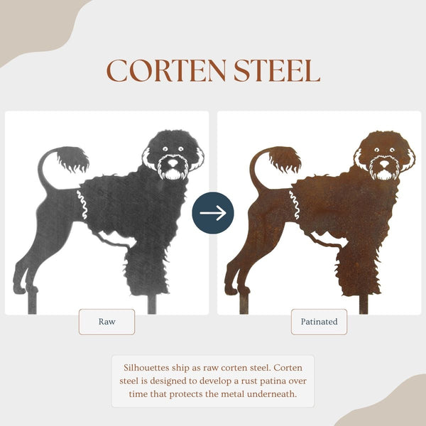 Portuguese Water Dog Corten steel dog silhouette – My Metal Rescue