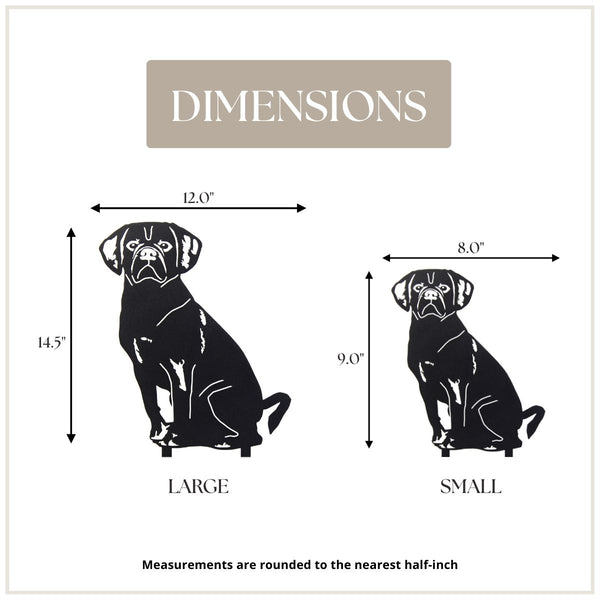 Puggle Corten steel dog silhouette, matte black finish – My Metal Rescue