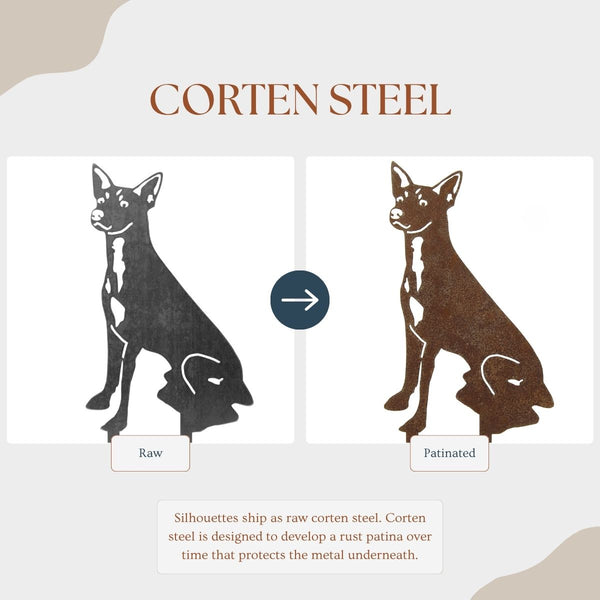 Rat Terrier Corten steel dog silhouette – My Metal Rescue