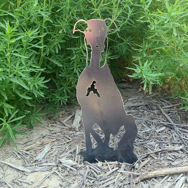 Greyhound Corten steel dog silhouette, raw polished steel finish – My Metal Rescue
