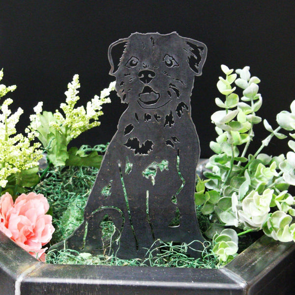 Border Terrier Corten steel dog silhouette, raw polished steel finish – My Metal Rescue