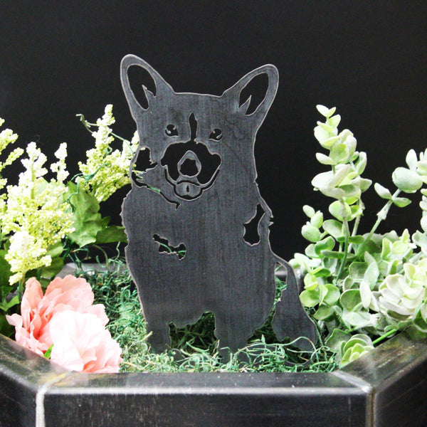Corgi Corten steel dog silhouette, raw polished steel finish – My Metal Rescue