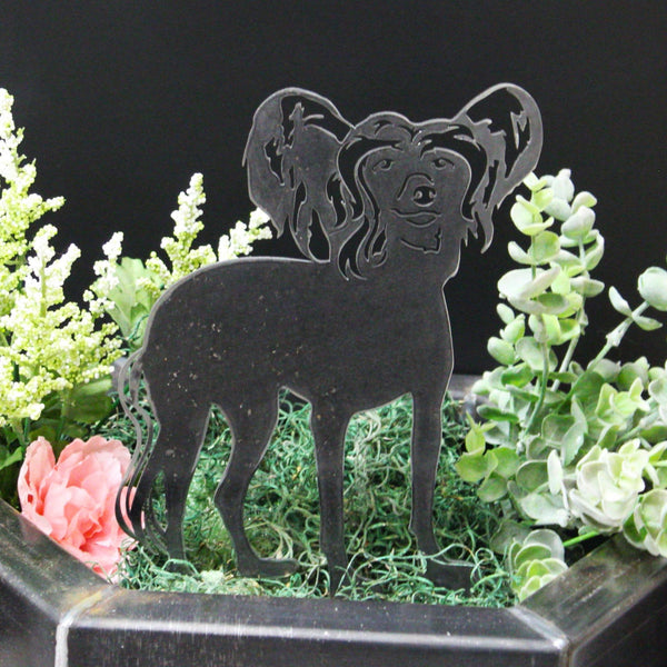 Chinese Crested Corten steel dog silhouette, raw polished steel finish – My Metal Rescue