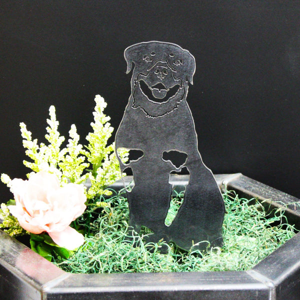 Rottweiler Corten steel dog silhouette, raw polished steel finish – My Metal Rescue
