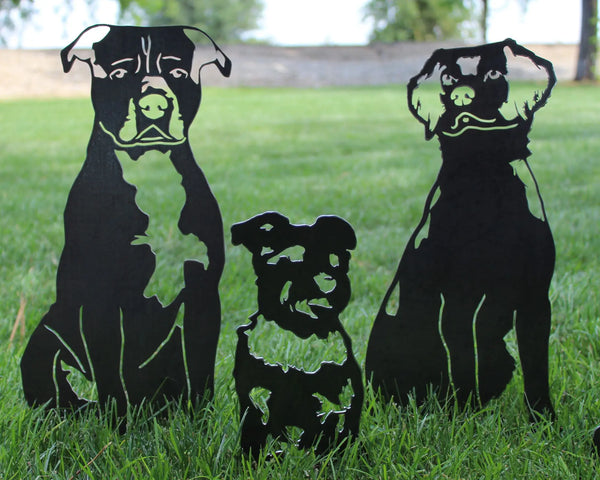 Schnauzer Corten steel dog silhouette, raw polished steel finish – My Metal Rescue