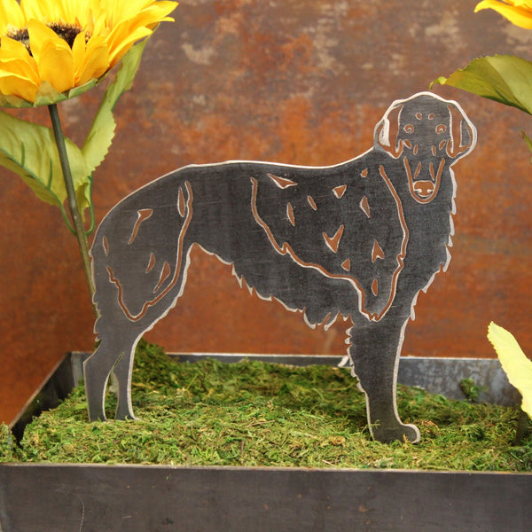 Silken Windhound Corten steel dog silhouette, raw polished steel finish – My Metal Rescue