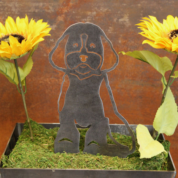 Maltipoo Corten steel dog silhouette, raw polished steel finish – My Metal Rescue