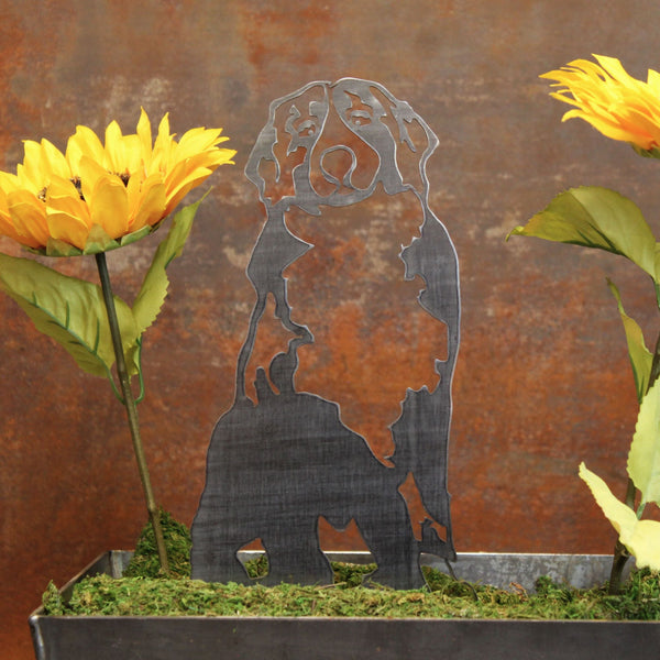 Swiss Mountain Dog Corten steel dog silhouette, raw polished steel finish – My Metal Rescue