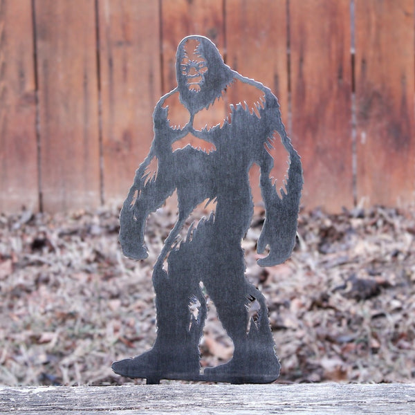 Sasquatch Corten steel dog silhouette, raw polished steel finish – My Metal Rescue