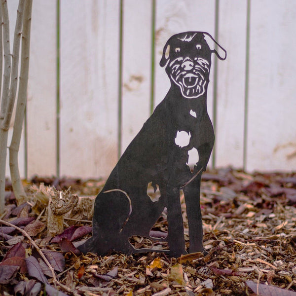 Irish Wolfhound Corten steel dog silhouette, raw polished steel finish – My Metal Rescue