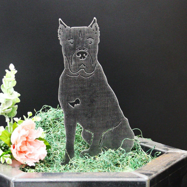 Cane Corso Corten steel dog silhouette, raw polished steel finish – My Metal Rescue