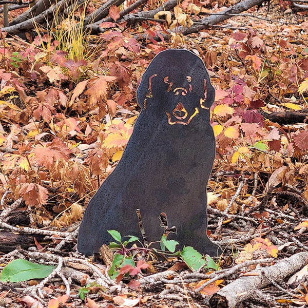 Newfoundland Corten steel dog silhouette, raw polished steel finish – My Metal Rescue