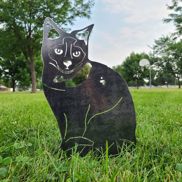 Birman Corten steel dog silhouette, raw polished steel finish – My Metal Rescue