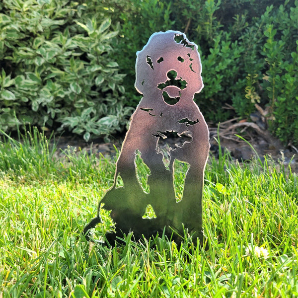 Doodle Corten steel dog silhouette, raw polished steel finish – My Metal Rescue