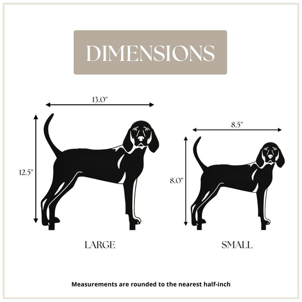 Redbone Coonhound Corten steel dog silhouette, matte black finish – My Metal Rescue