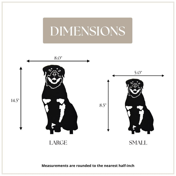 Rottweiler Corten steel dog silhouette, matte black finish – My Metal Rescue