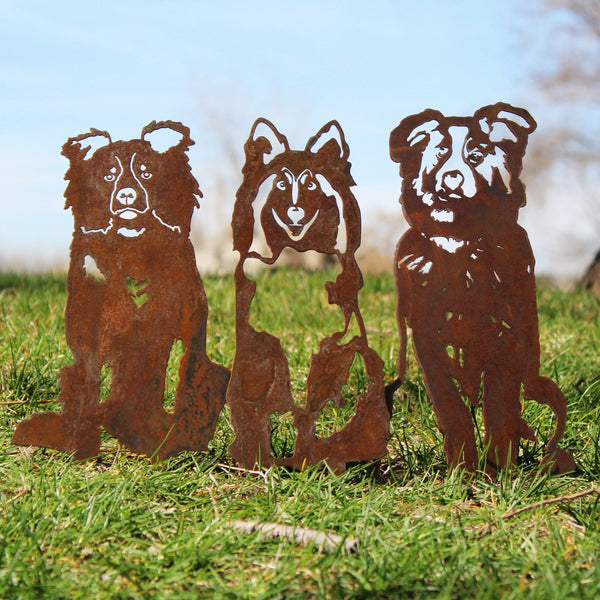 Shetland Sheepdog Corten steel dog silhouette, rusted patina finish – My Metal Rescue