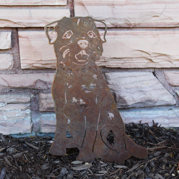 Border Terrier Corten steel dog silhouette, rusted patina finish – My Metal Rescue