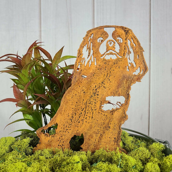 Cavalier King Charles Spaniel Corten steel dog silhouette, rusted patina finish – My Metal Rescue