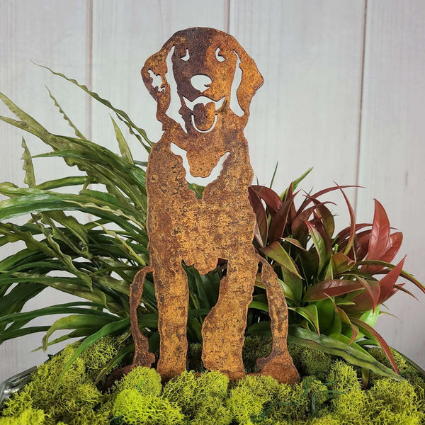 Golden Retriever Sitting Metal Art Handcrafted Dog Décor Corten steel dog silhouette, rusted patina finish – My Metal Rescue