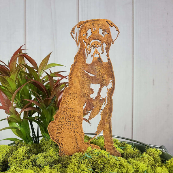 Mastiff Corten steel dog silhouette, rusted patina finish – My Metal Rescue